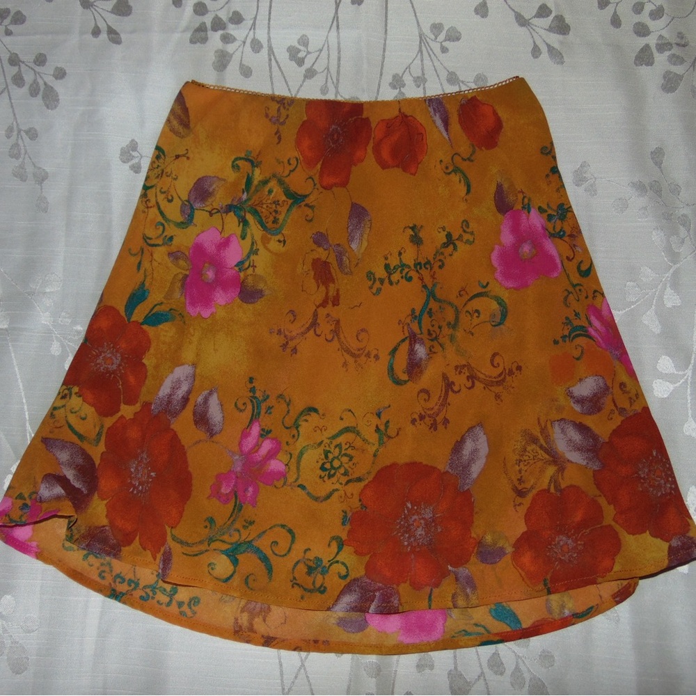Floral Orange Skirt